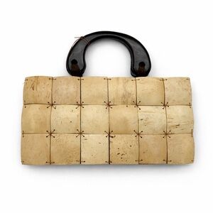 YOA Coconut Shell Clutch Purse Natural Beach Coastal